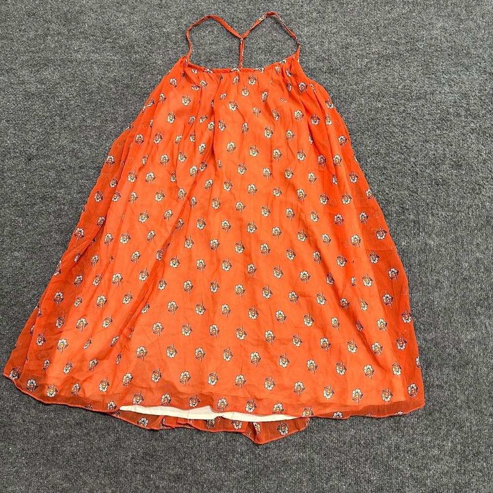 Abercrombie & Fitch Cami Top Womens Size M Orange Floral Flowy Strappy Summer